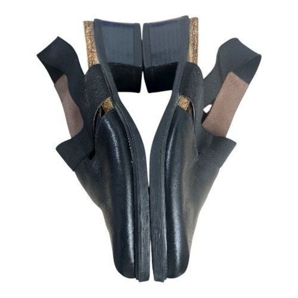 Naot Women Brown Leather Mule Size 7.5 (38 EU Slingback Block Heel Wedge Slip On - Picture 5 of 13